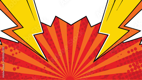 Dynamic Comic Book Explosion Red, Orange, Yellow Power
