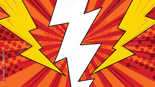 Comic Book Style Lightning Bolt Explosion Graphic Design