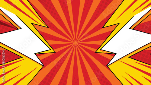 Dynamic Comic Book Style Background with Energy, Power, and Flash