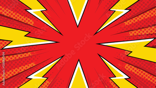Dynamic Comic Book Explosion Red Yellow Background Design