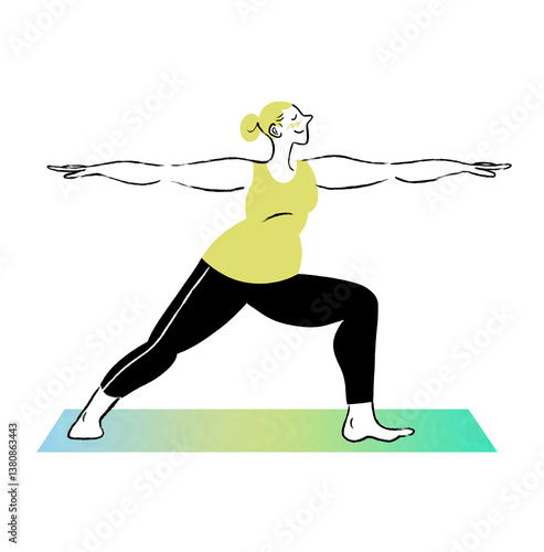 Woman Doing Yoga Spot Illustration Character Design