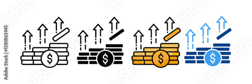 Profitability  Icon Set Multiple Style Collection