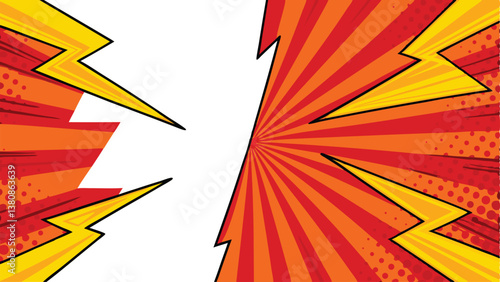 Comic Book Style Background Explosions, Energy, and Dynamic Rays