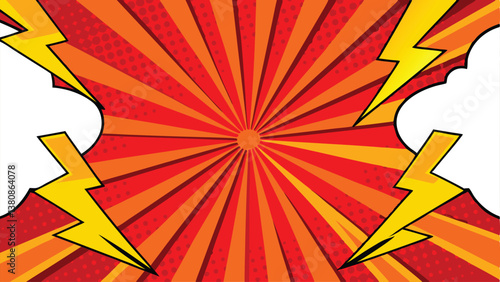 Dynamic Comic Book Explosion Background with Speech Bubbles