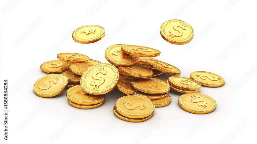 falling money, flying gold coins, golden rain. Jackpot or success concept. Modern background. Vector illustration falling money, flying gold coins, golden rain. Jackpot or success concept. Modern background. Vector illustration