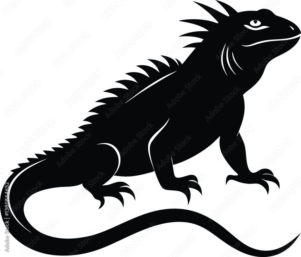 Fototapeta premium Iguana Silhouette Vector & Icon, Iguana Vector Design