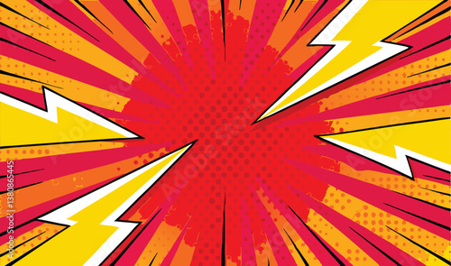 Dynamic Comic Book Explosion Radiant Red, Yellow, Pink Power