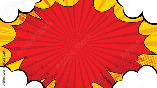 Comic Book Explosion Pop Art Red Yellow Graphic Design