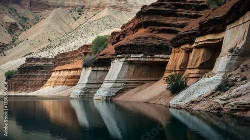 Drought. Reduced level of Lake Mead.