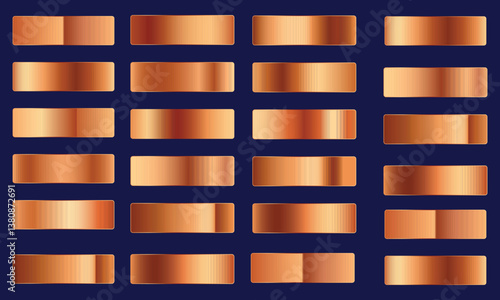 Metallic orange or copper gradients big set