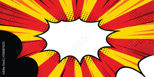Comic Book Explosion Pop Art Design Speech Bubble Background