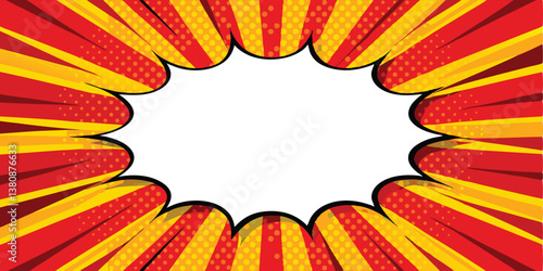 Comic Book Pop Art Explosion Speech Bubble Background Design