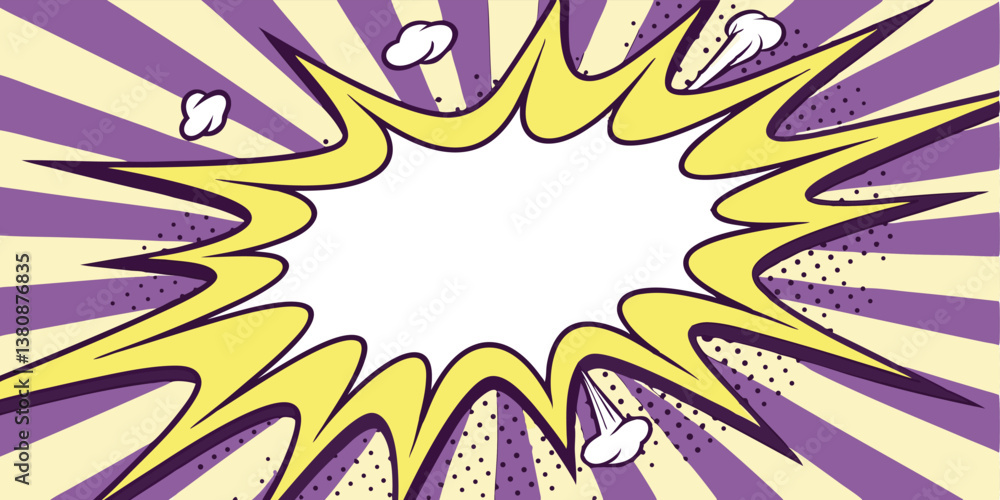 Fototapeta premium Retro Comic Book Style Explosion Speech Bubble Pop Art Design