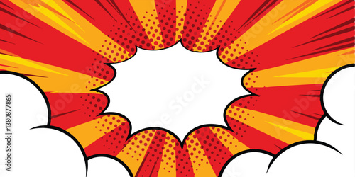 Comic Book Pop Art Explosion, Red Yellow Speech Bubble