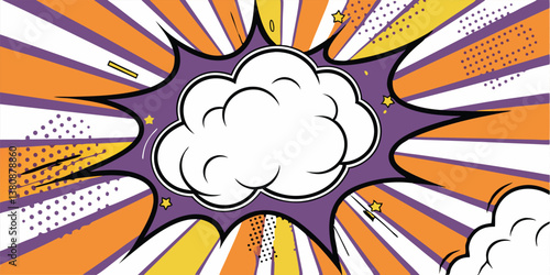 Retro Comic Book Explosion Pop Art Background Design