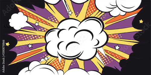Retro Comic Book Explosion Pop Art Graphic Design Background