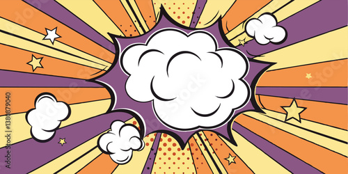 Retro Comic Book Explosion Pop Art Background Design