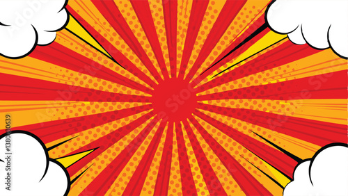 Dynamic Comic Book Explosion Background Red Yellow Design