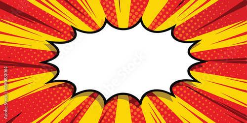 Comic Book Style Pop Art Blast Background Design Template