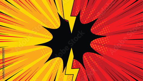 Comic Book Style Clash Red vs Yellow Dynamic Energy Burst