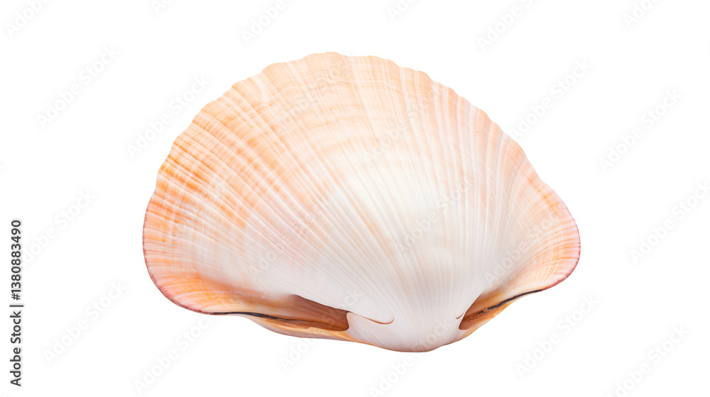 Naklejka premium Close up of a single seashell with a peach colored edge