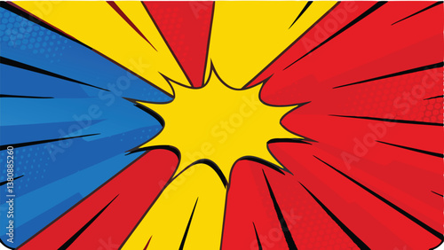 Comic Book Pop Art Style Explosion Background Design Template