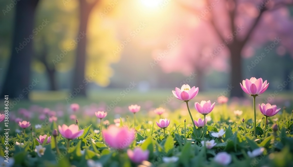 Obraz premium Abstract blurred nature scene, soft focus, pastel colors, soft, light