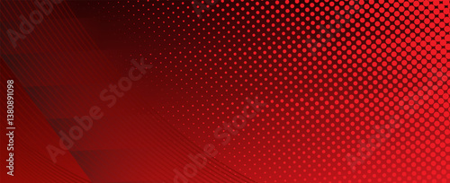 Red diagonal geometric shape with halftone. Modern fiber textured. modern design