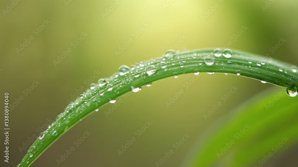 Water droplets on a green leaf Water droplets on a green leaf