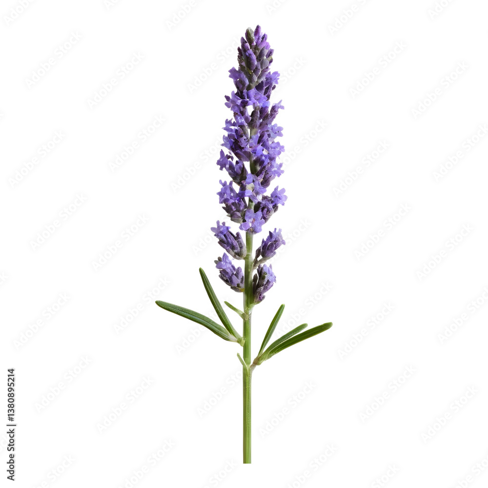 Obraz premium Lavender Plant with Small Purple Flowers and Green Stem