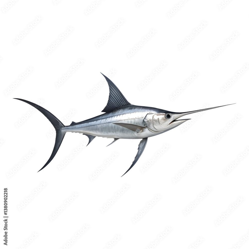 Fototapeta premium Swordfish illustration showing its sharp bill and streamlined form