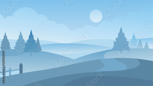 winter landscape with mountains