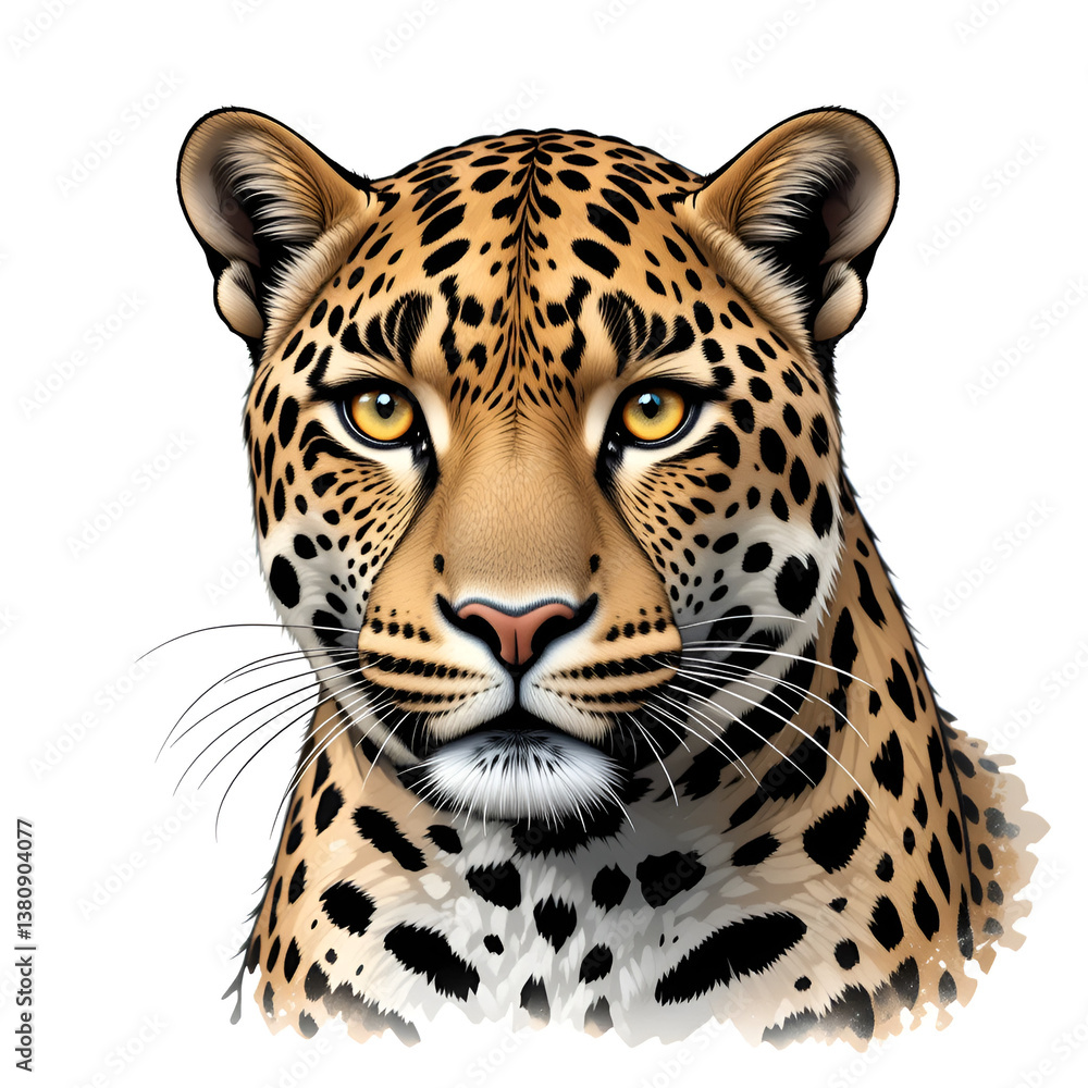 Fototapeta premium leopard in front of a white background