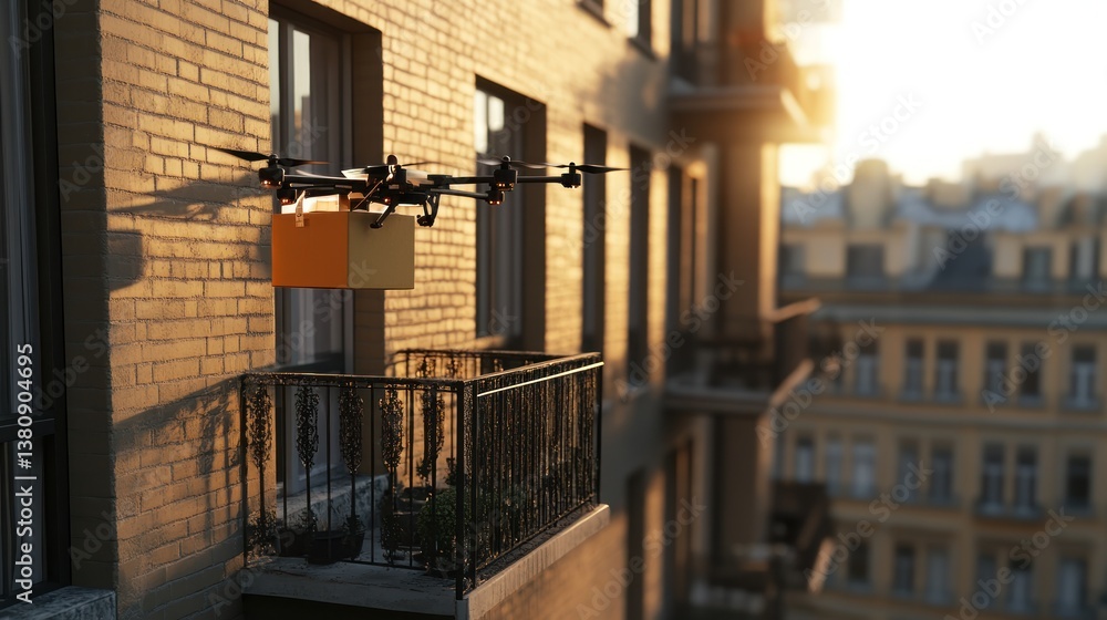 Drone delivery revolutionizing urban logistics with contactless package dropoff service
