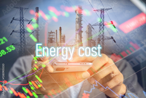 The concept of rising energy costs Energy shortage crisis.