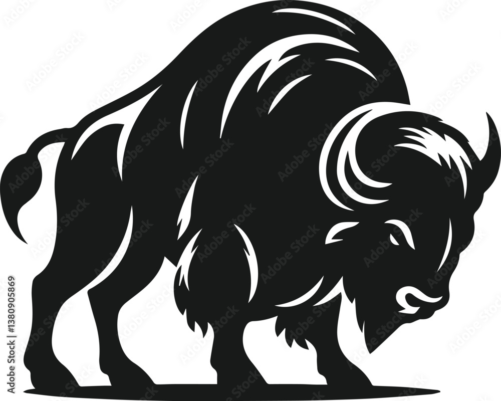 Fototapeta premium Buffalo silhouette