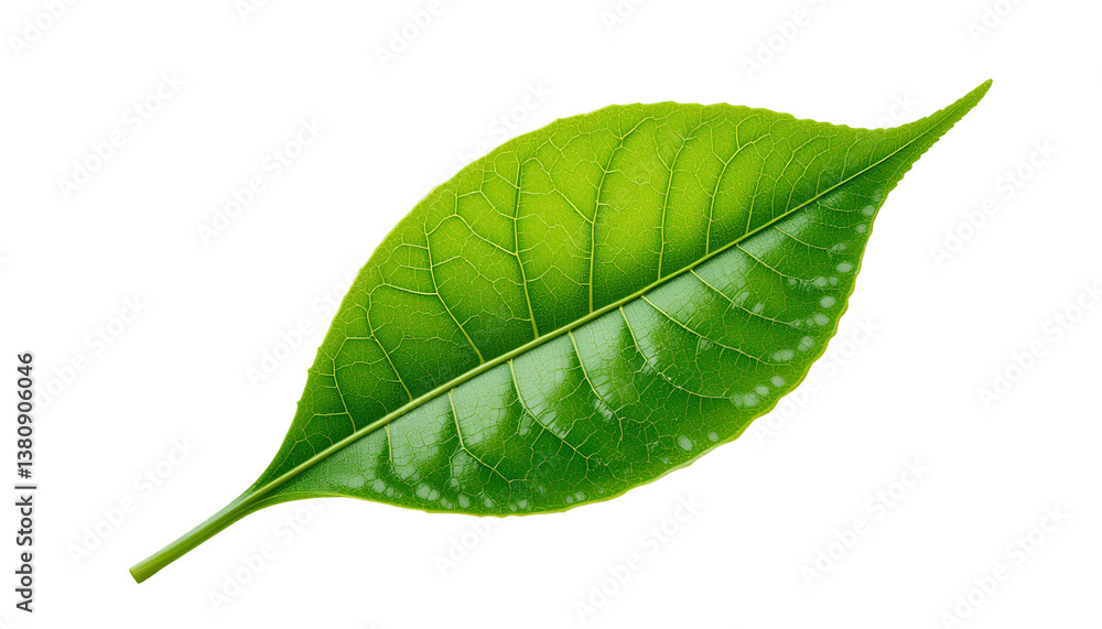 Obraz premium Photo of green leaf isolated on transparent background 