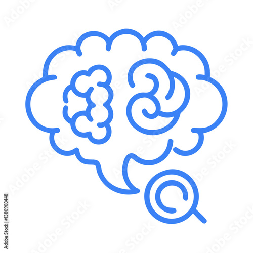Confused brain in speech bubble – problem solving and mental block icon