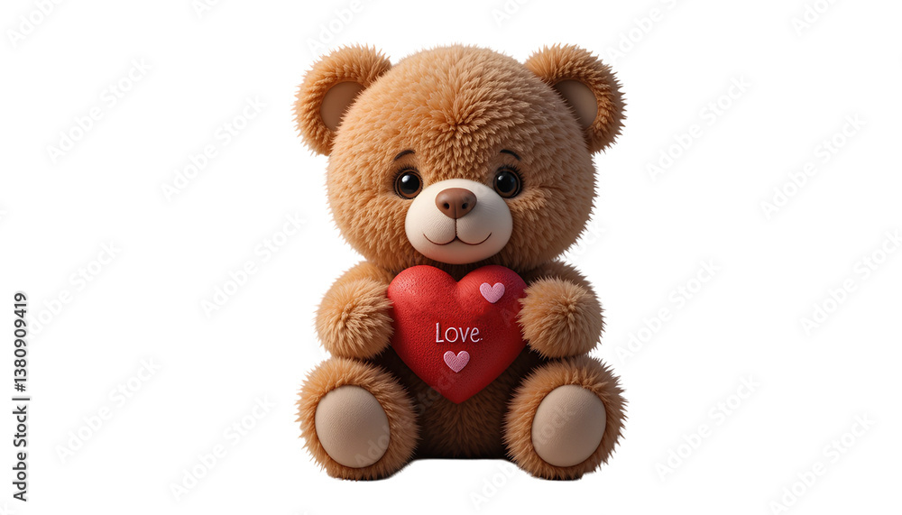Photo of cute teddy bear soft brown fur isolated on transparent background Photo of cute teddy bear soft brown fur isolated on transparent background