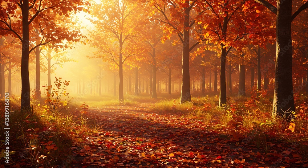 Fototapeta premium Golden Hour's Embrace AI Generated