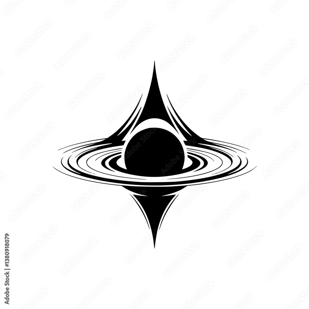 Φωτογραφία Minimalist Black Hole Illustration: Space, Science, Design