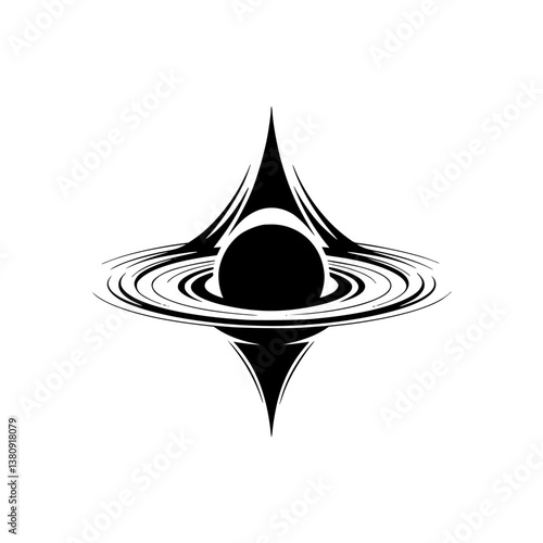 Minimalist Black Hole Illustration: Space, Science, Design