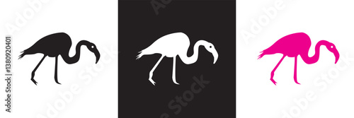 Flamingo icon. Vector illustration. isolated on white and black background. EPS 10
