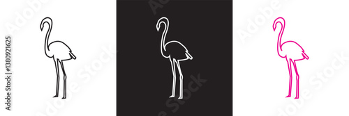 Flamingo icon. Vector illustration. isolated on white and black background. EPS 10