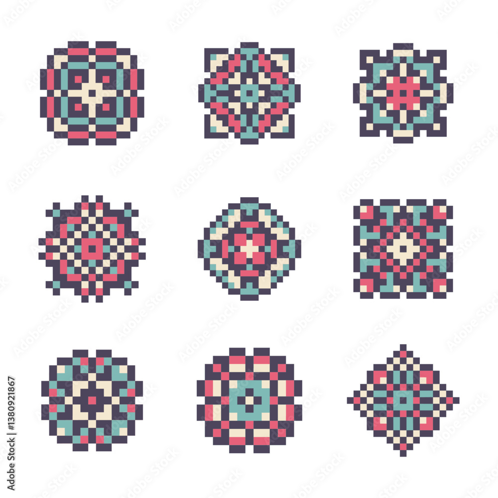 Fototapeta premium abstract shape retro pixel art