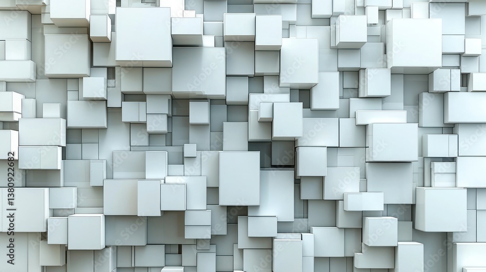 Abstract 3D Cube Composition: A Modern Gray and White Geometric Wallpaper Abstract 3D Cube Composition: A Modern Gray and White Geometric Wallpaper