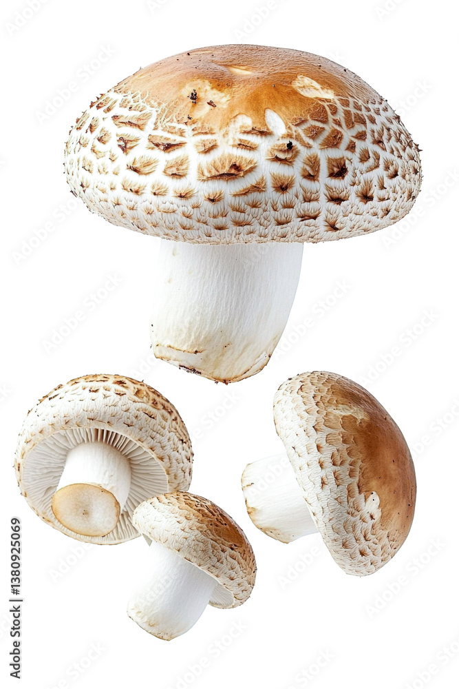 shiitake mushrooms - isolated on white background