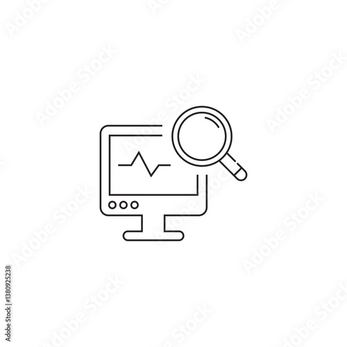single outline icon monitoring related to data analysis. linier icon collection. editable stroke. vector illustration. 
