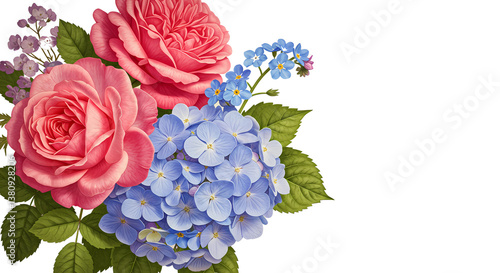 bouquet of roses isolated on transparent background