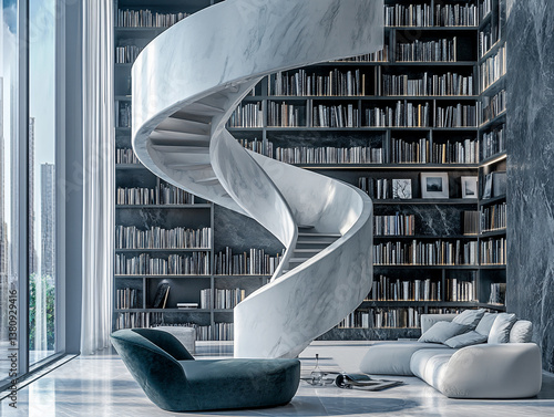 Architectural Wonder – Seamless Bookshelves in Cinematic 4K Light